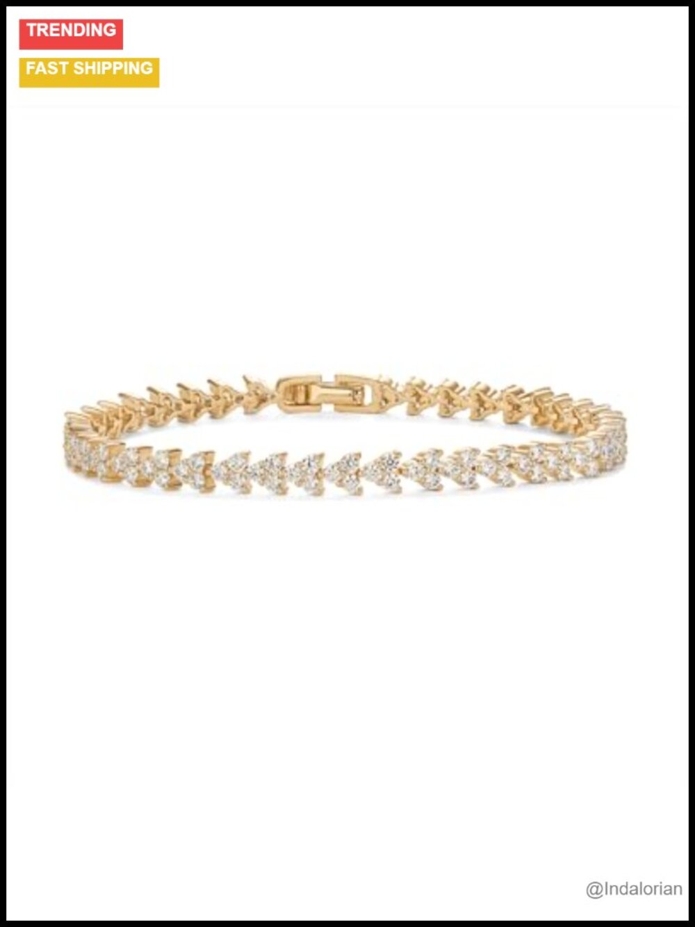14K Gold Plated Tennis Bracelet Bezel Set CZ Trinity Everyday Jewelry